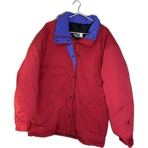 The North Face‎ Vintage Down Parka Jacket Mens Large Red Purple RN61661 CA18525